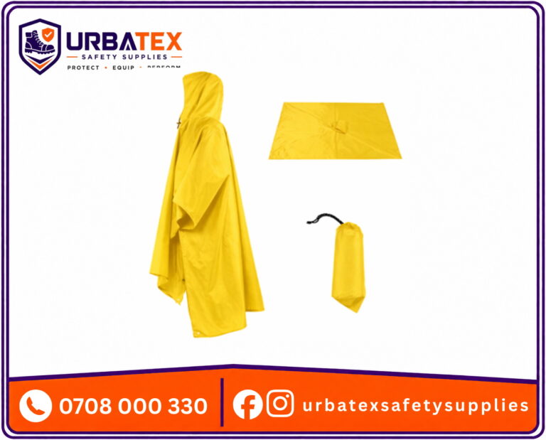 Yellow High Visibility Rain Poncho – Waterproof 190T Nylon Raincoat Kenya