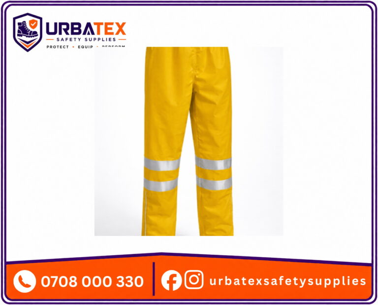 Yellow Reflective Waterproof Rider Trousers – 190T Nylon Rain Pants for Kenya